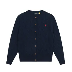 Premium Ralph Lauren Jacken Schwarzer Strick Solid Style