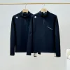 Premium Descente Langarmshirt aus schwarzer Baumwolle, klassische Kollektion