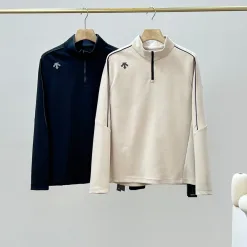 Premium Qualität Descente Langarm Schwarz Strick Klassischer Stil