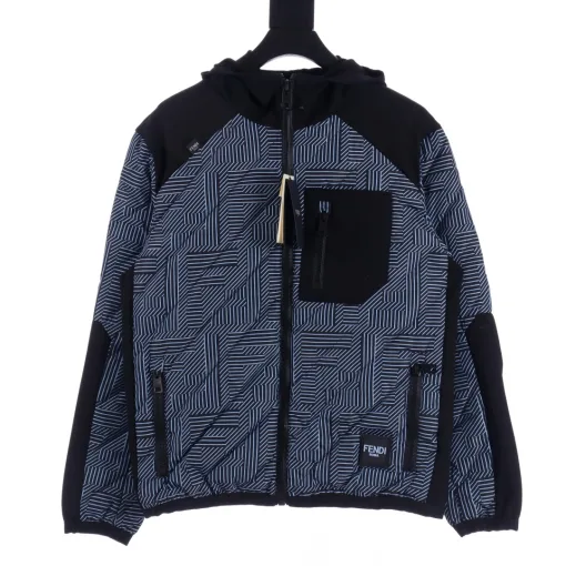 Premium Fendi Jacken Schwarz Nylon Print Style