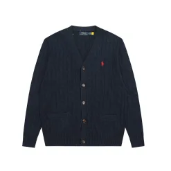 Hochwertige Ralph Lauren Jacken Schwarz Strick Solid Luxus