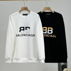 Luxus Balenciaga Sweatshirts Schwarz Baumwolle Farbverlauf Stil