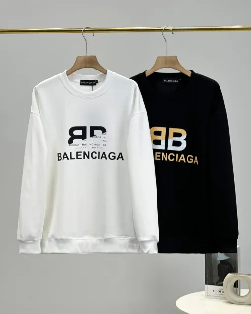 Luxus Balenciaga Sweatshirts Schwarz Baumwolle Farbverlauf Stil