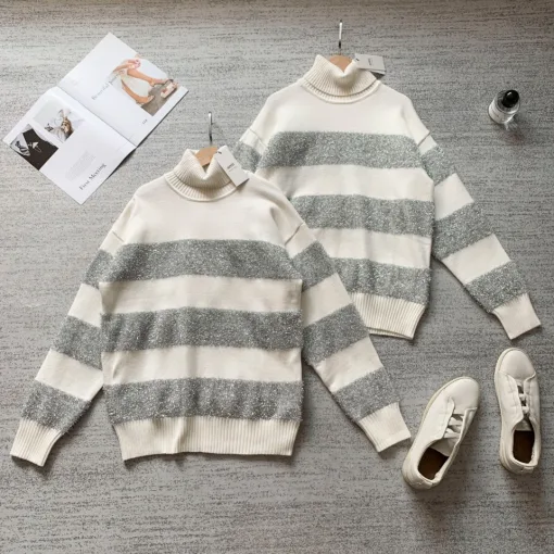Bestseller Ami Pullover Silber Nylon Klassischer Stil