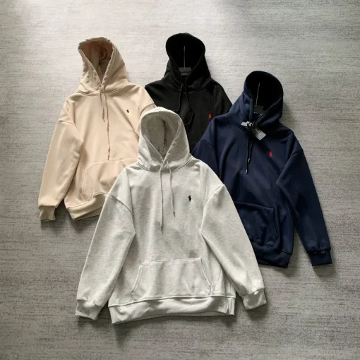 Hochwertige Ralph Lauren Langarm-Fleece-Kollektion in Schwarz