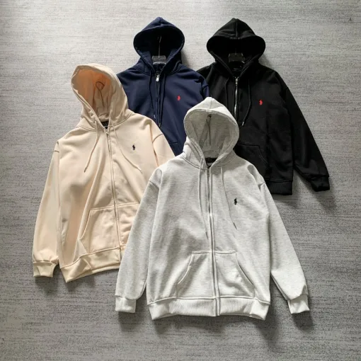Luxus Ralph Lauren Sweatshirts Schwarzes Fleece Logo Luxus
