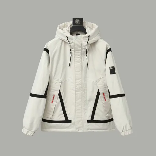 Hochwertige Prada-Jacken im weißen Polyester-Stil