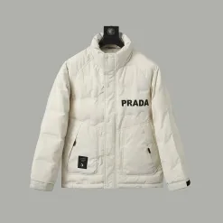 Hochwertige Prada-Jacken im weißen Polyester-Stil