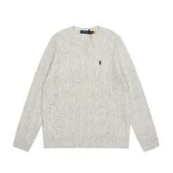 Luxus-Pullover von Ralph Lauren, mehrfarbig, bestickter Wollstil