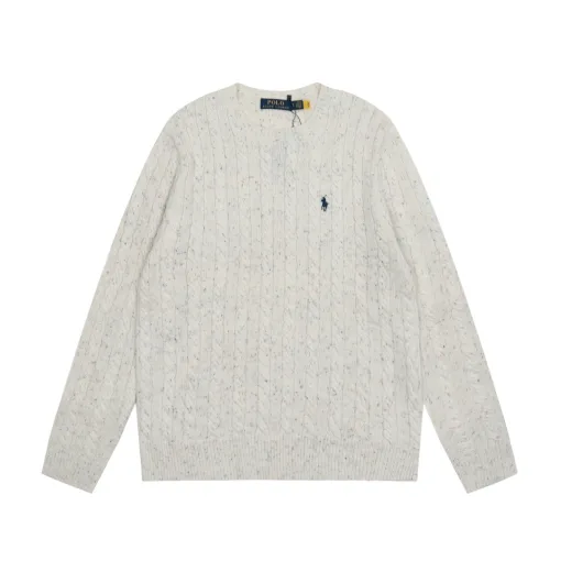 Luxus-Pullover von Ralph Lauren, mehrfarbig, bestickter Wollstil