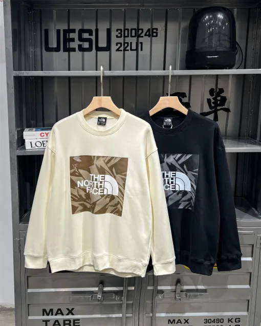 Hochwertige The North Face Sweatshirts Black Fleece Print Kollektion