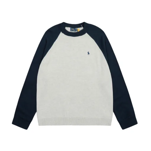 Luxus-Pullover von Ralph Lauren, schwarzer Strick, bestickt