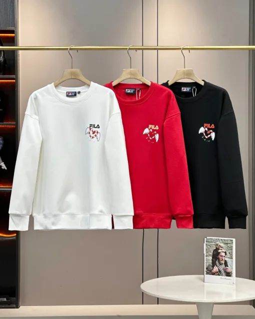 Premium Fila Sweatshirts Silber Fleece Casual Luxury