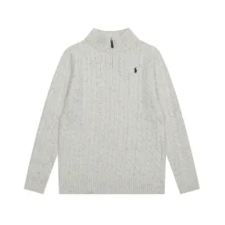 Luxus Ralph Lauren Pullover Mehrfarbige Wolle Bestickt Luxus