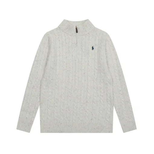 Luxus Ralph Lauren Pullover Mehrfarbige Wolle Bestickt Luxus