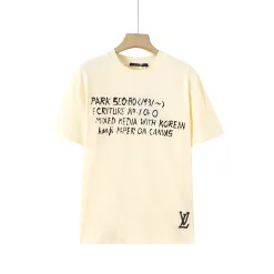 Hochwertige Louis Vuitton Kurzarm-Baumwoll-Logo-Kollektion