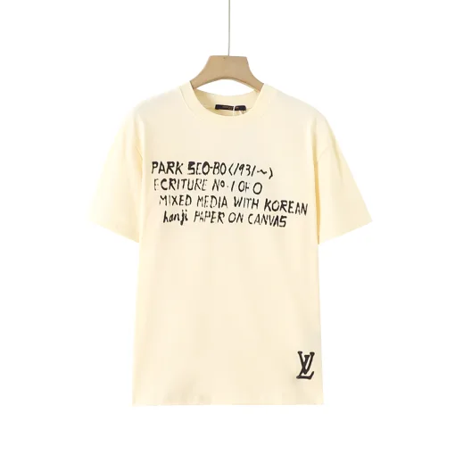 Hochwertige Louis Vuitton Kurzarm-Baumwoll-Logo-Kollektion
