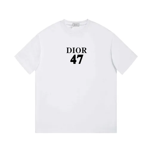 Luxus Dior Kurzarm Weiß Baumwolle Minimalistischer Luxus