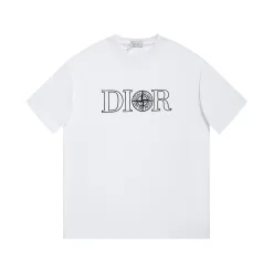 Bestseller Dior Kurzarm Weiß Baumwolle Minimalistischer Stil