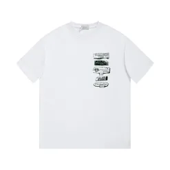 Luxus Dior Kurzarm Weiß Baumwolle Logo Stil