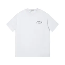 Premium Dior Kurzarm-Logo-Kollektion aus weißer Baumwolle