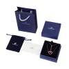Luxus Swarovski Halskette Pink Klassischer Stil