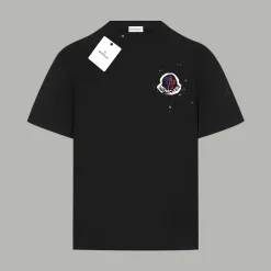 Bestseller Moncler Kurzarm Schwarz Baumwolle Print Luxus
