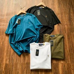 Luxus Ralph Lauren Kurzarm Schwarz Baumwolle Logo Luxus