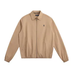 Hochwertiger Ralph Lauren Mantel Khaki Baumwolle Klassischer Stil