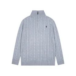 Premium Qualität Ralph Lauren Pullover Grau Strick Klassisch Luxus
