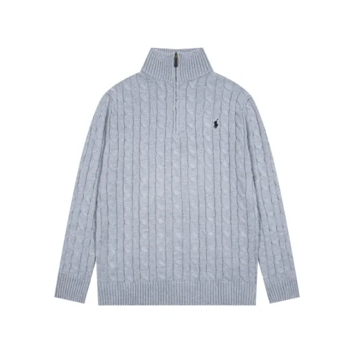 Premium Qualität Ralph Lauren Pullover Grau Strick Klassisch Luxus
