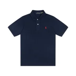 Premium Ralph Lauren Poloshirt aus schwarzer Baumwolle mit Stickerei