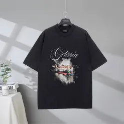 Hochwertige Balenciaga Kurzarm Baumwolle Klassischer Luxus