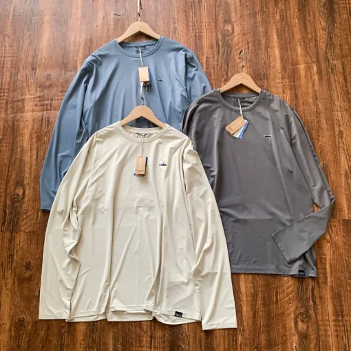 Luxus Patagonia Langarm Grau Polyester Atmungsaktiv Luxus