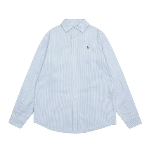Premium Qualität Ralph Lauren Langarm Blau Streifen Luxus