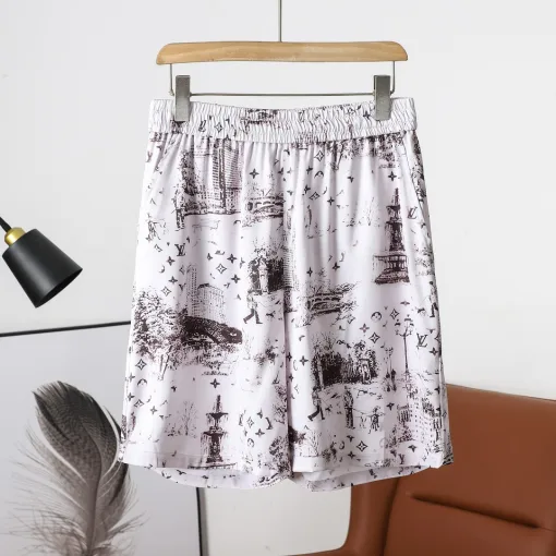 Premium Louis Vuitton Shorts Weiße Seide Minimalistischer Luxus
