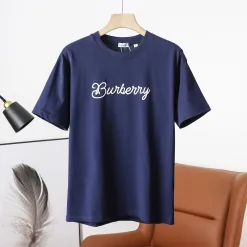 Luxus Burberry Kurzarm Weiß Baumwolle Print Stil