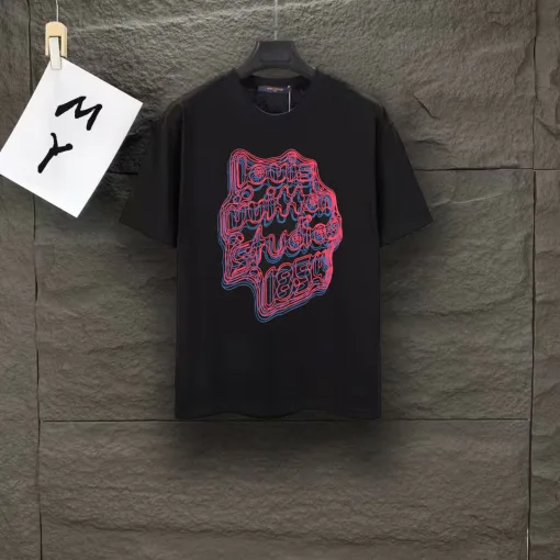 Premium Qualität Louis Vuitton Kurzarm Baumwolle Logo Luxus