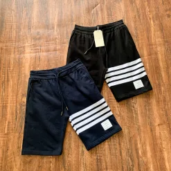 Hochwertige Thom Browne Shorts Schwarz Baumwolle Preppy Luxus
