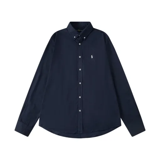 Premium Ralph Lauren Hemd Navy Leinen Classic Collection