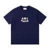 Premium Qualität Ami Kurzarm Navy Baumwolle Logo Kollektion