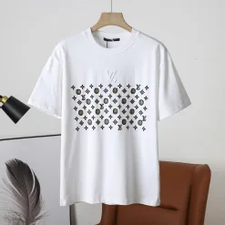Premium Louis Vuitton Kurzarm-Kollektion mit weißem Baumwolldruck