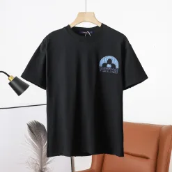 Luxus Louis Vuitton Kurzarm Schwarz Denim Bestickt Luxus