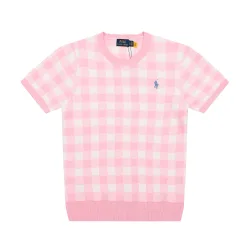 Premium Ralph Lauren Kurzarm-Kollektion mit marineblauem Strickkaro