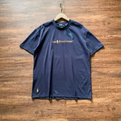 Hochwertige Ralph Lauren Kurzarm-Kollektion aus goldener Baumwolle mit Logo