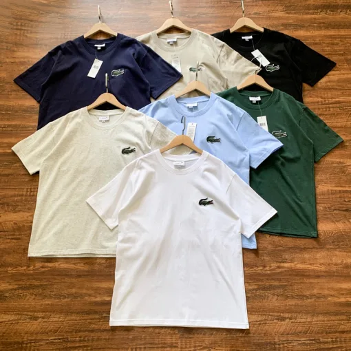 Premium Lacoste T-Shirt aus Baumwolle im Marineblau-Logo-Stil