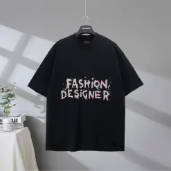Premium Balenciaga Kurzarm Gold Baumwolle Classic Collection