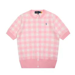 Bestseller Ralph Lauren Kurzarm Navy Baumwolle Plaid Luxus