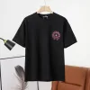 Hochwertiges Chrome Hearts Kurzarm-T-Shirt aus schwarzer Baumwolle mit Stickerei