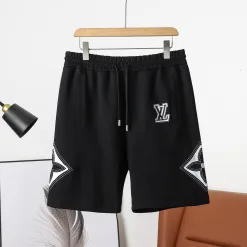 Luxus Louis Vuitton Shorts Schwarz Baumwolle Klassischer Stil